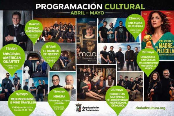 Cartel de la programación cultural de Salamanca para abril y mayo de 2026