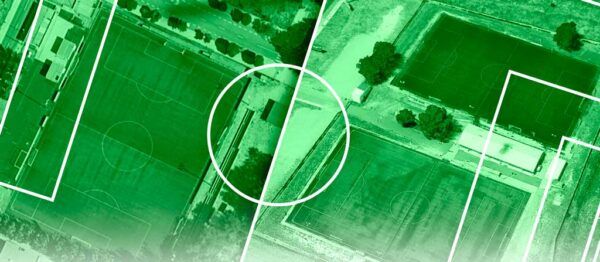 Vista aérea de los campos de fútbol municipales en Salamanca