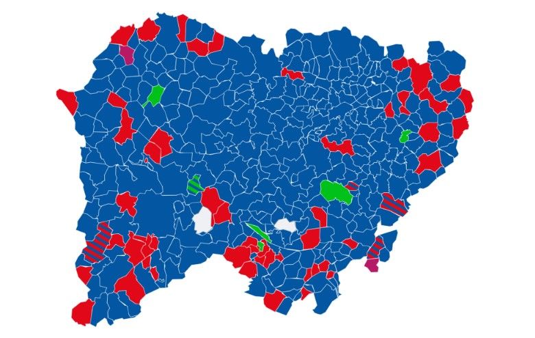 Mapa de resultados electorales en la provincia de Salamanca 2026