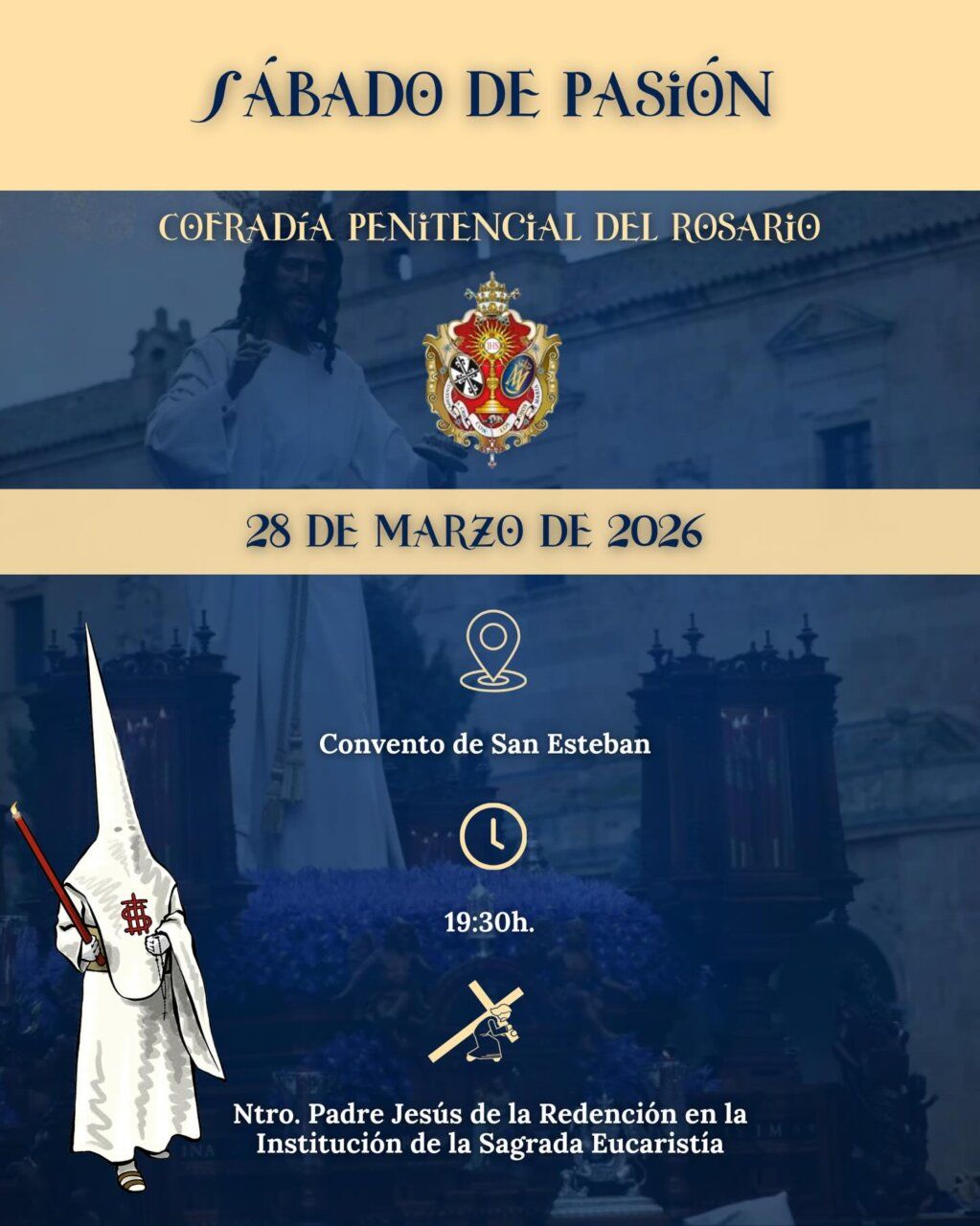 Procesión del Sábado de Pasión en Salamanca con la Cofradía del Rosario