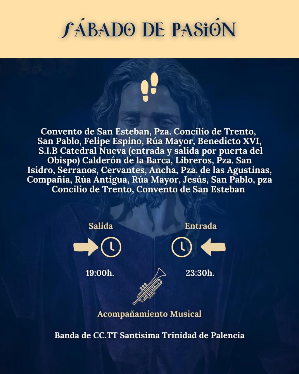 Cartel del Sábado de Pasión en Salamanca con detalles de la procesión