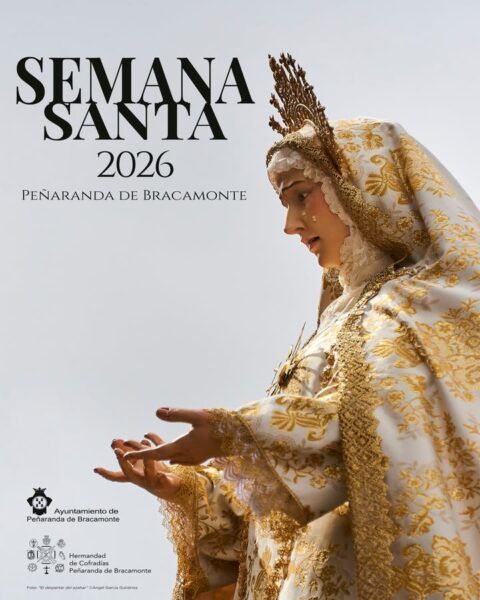 Cartel de Semana Santa 2026 en Peñaranda de Bracamonte con figura religiosa