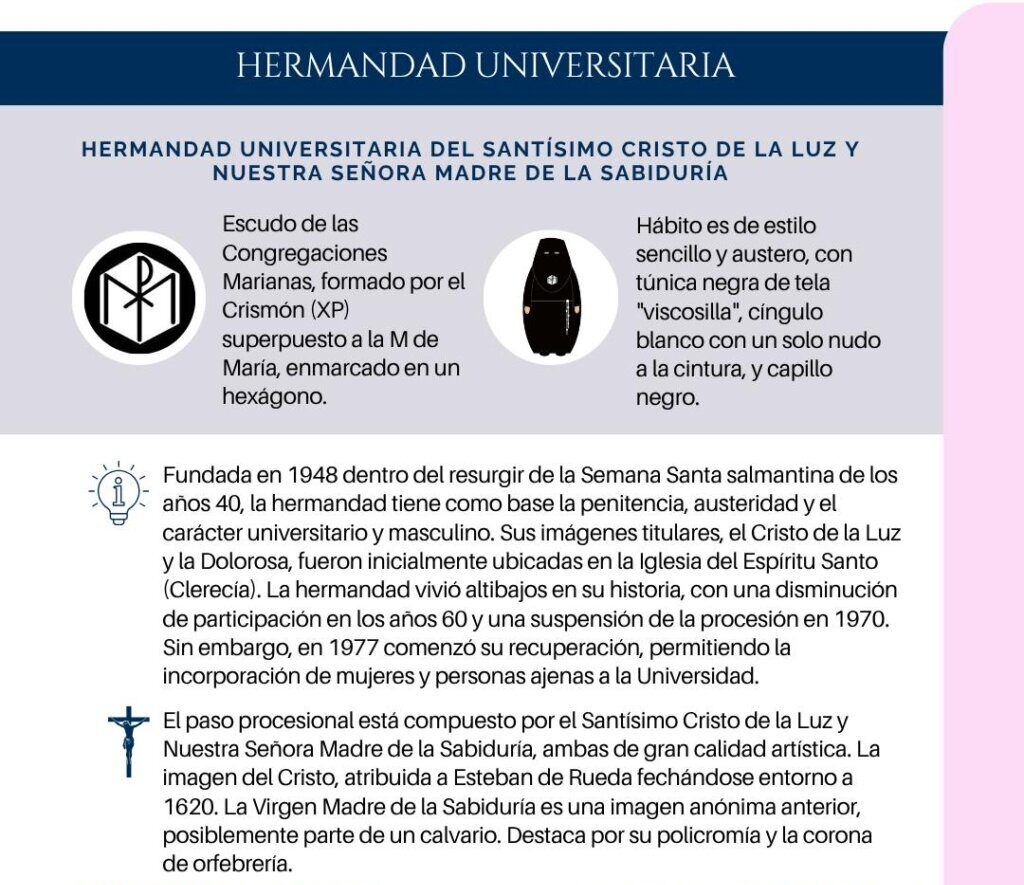 Procesión Universitaria del Santísimo Cristo de la Luz en Salamanca