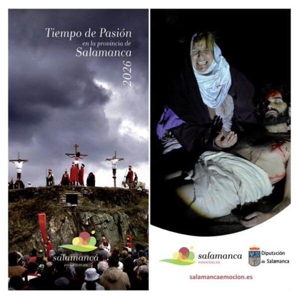 Representación de la Semana Santa en Salamanca con procesiones y escenas emotivas.