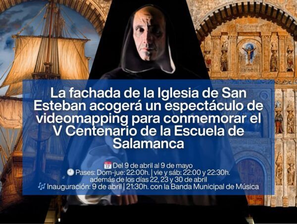 Videomapping en la fachada de la Iglesia de San Esteban en Salamanca.