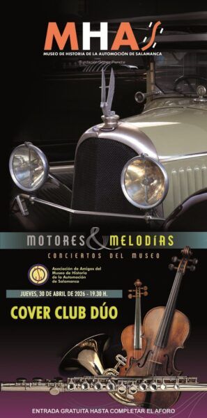 Cartel del concierto Motores y Melodías en el museo de Salamanca