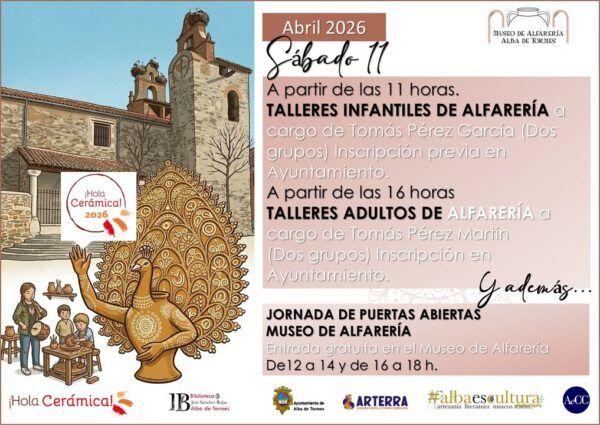 Cartel de actividades de alfarería en el Museo de Alba de Tormes