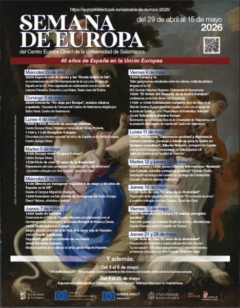 Cartel de actividades del Día de Europa 2026 en Salamanca
