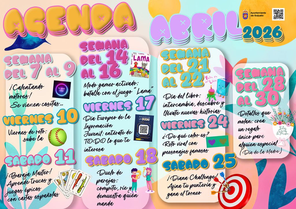 Agenda de actividades para jóvenes en abril de 2026 en Guijuelo