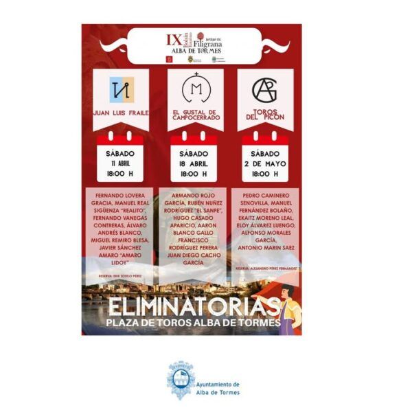 Cartel de eventos culturales en Alba de Tormes para el fin de semana