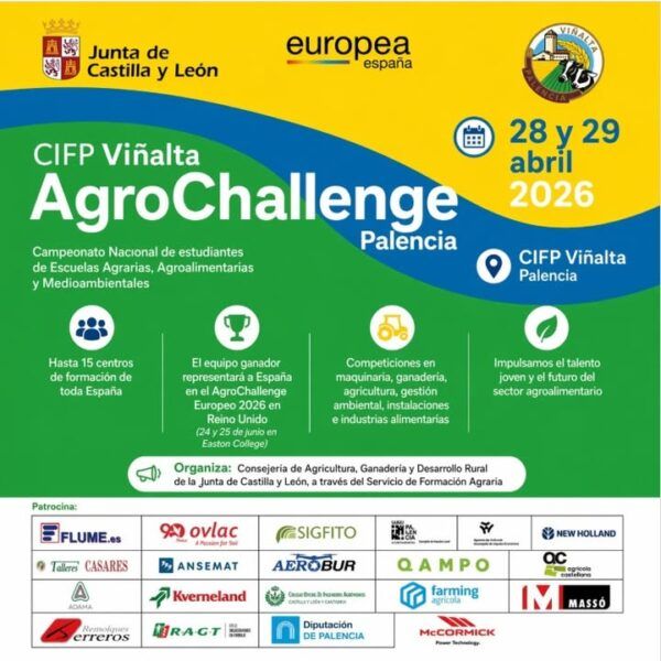 Cartel del Agrochallenge 2026 en CIFP Viñalta de Palencia