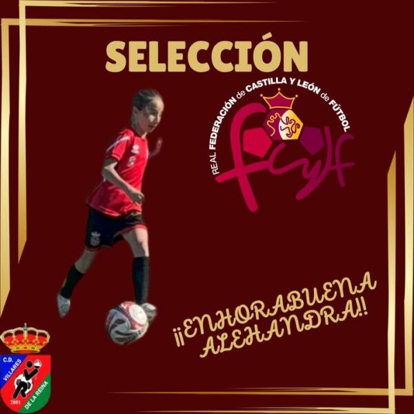 Alejandra Arjona jugando fútbol en la selección Sub 12 de Castilla y León