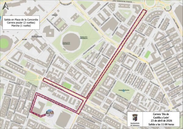 Mapa de cortes de tráfico por evento deportivo en Salamanca