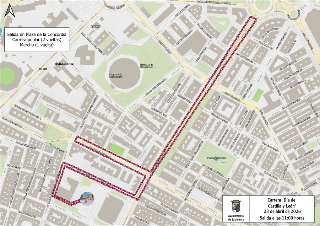 Mapa de cortes de tráfico por evento deportivo en Salamanca