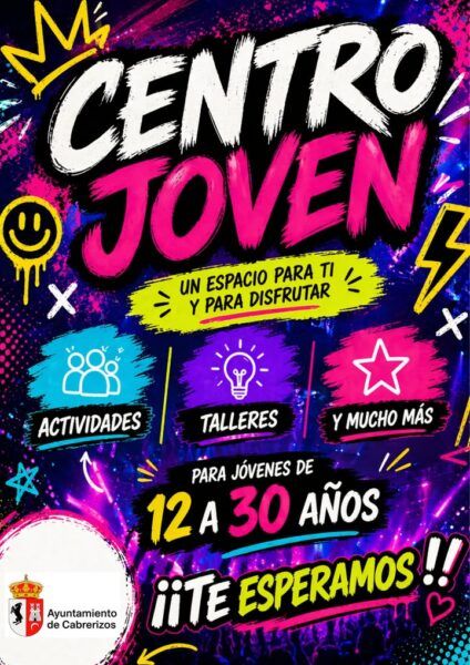 Cartel del Centro Joven de Cabrerizos con actividades para jóvenes