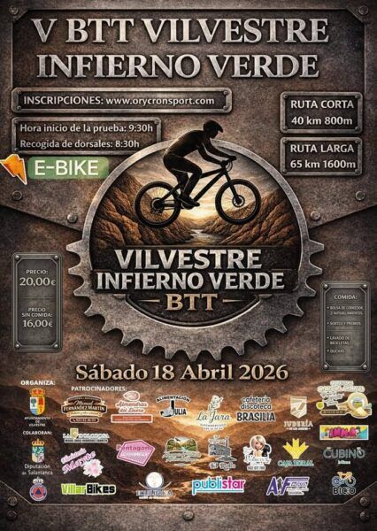Cartel de la BTT Vilvestre Infierno Verde con detalles del evento
