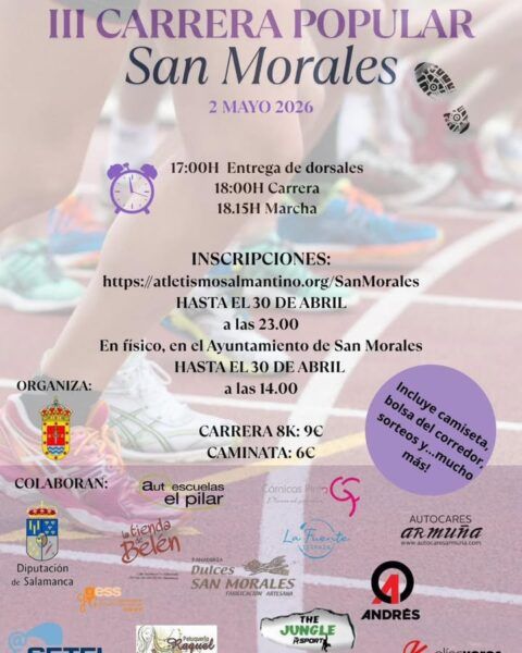 Cartel de la Carrera Popular de San Morales con detalles del evento