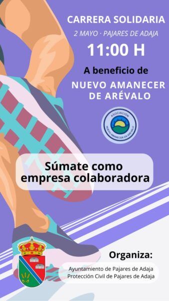 Cartel de la Carrera Solidaria en Pajares de Adaja con detalles del evento
