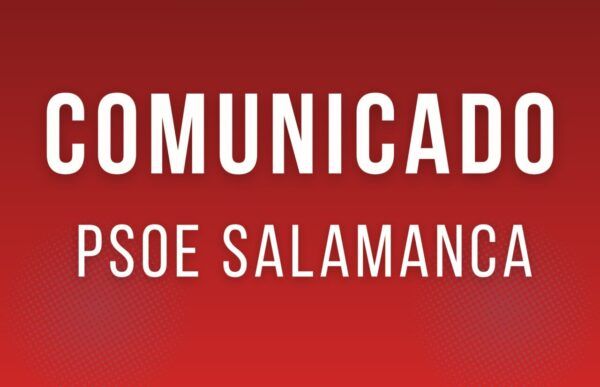 Comunicado del PSOE de Salamanca en fondo rojo