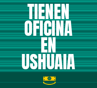 Imagen con texto sobre oficina en Ushuaia