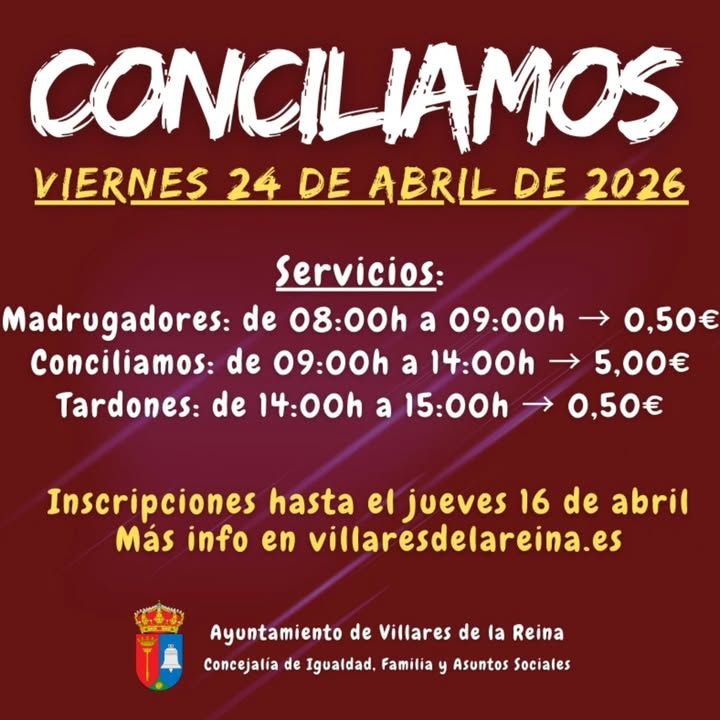 Cartel informativo sobre el programa Conciliamos en abril de 2026