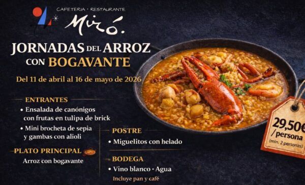 Plato de arroz con bogavante del restaurante Miró en Carbajosa de la Sagrada