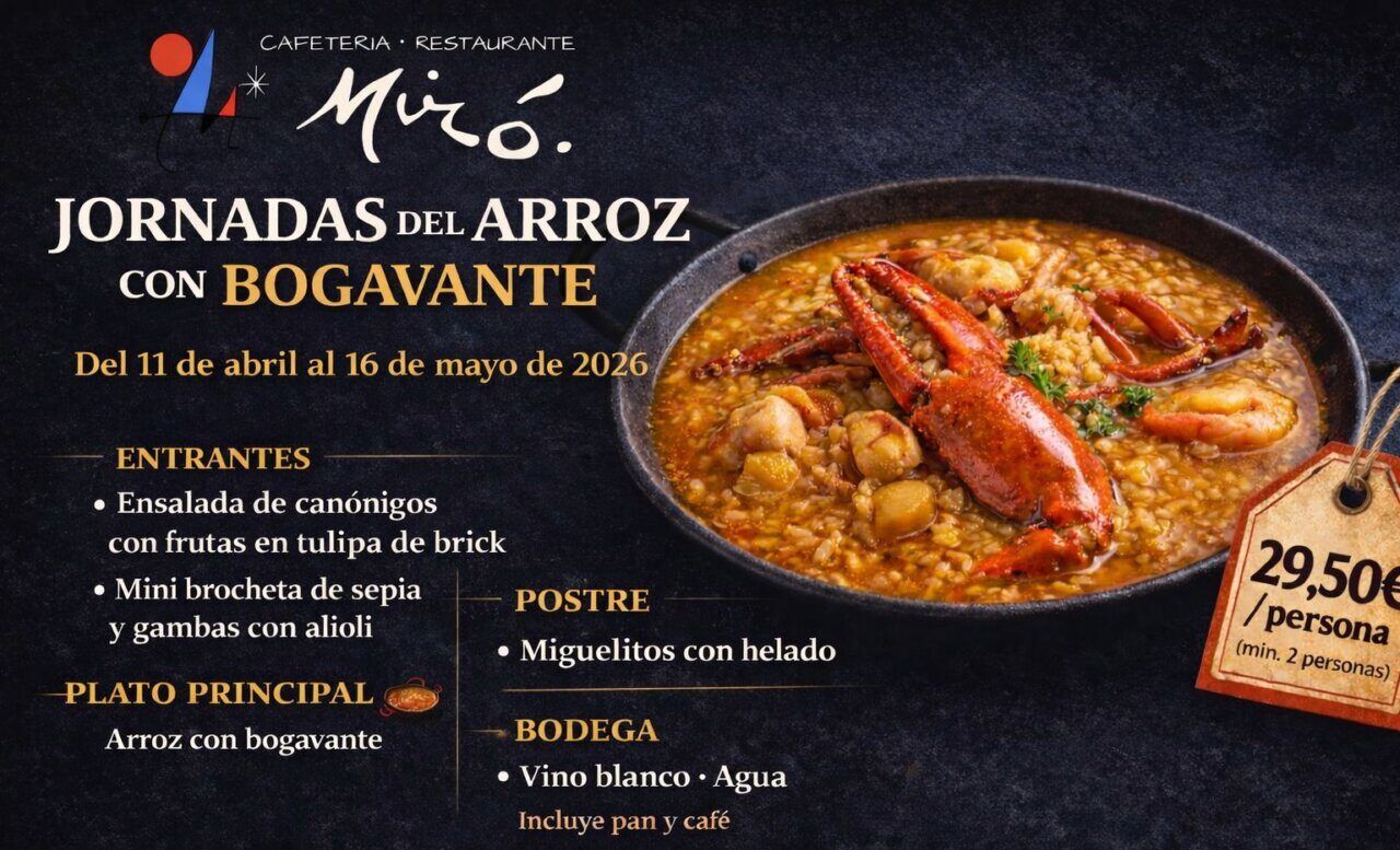 Plato de arroz con bogavante del restaurante Miró en Carbajosa de la Sagrada