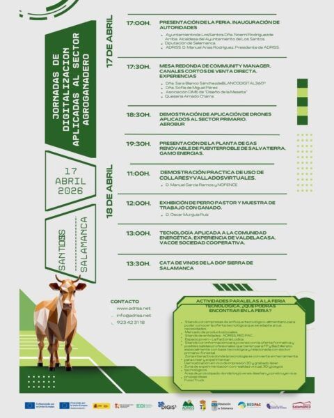 Cartel de las Jornadas de Digitalización en el Sector Agroganadero de Los Santos