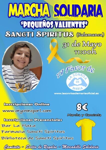 Cartel de la marcha solidaria en Sancti Spiritus por la sonrisa de M4ría.