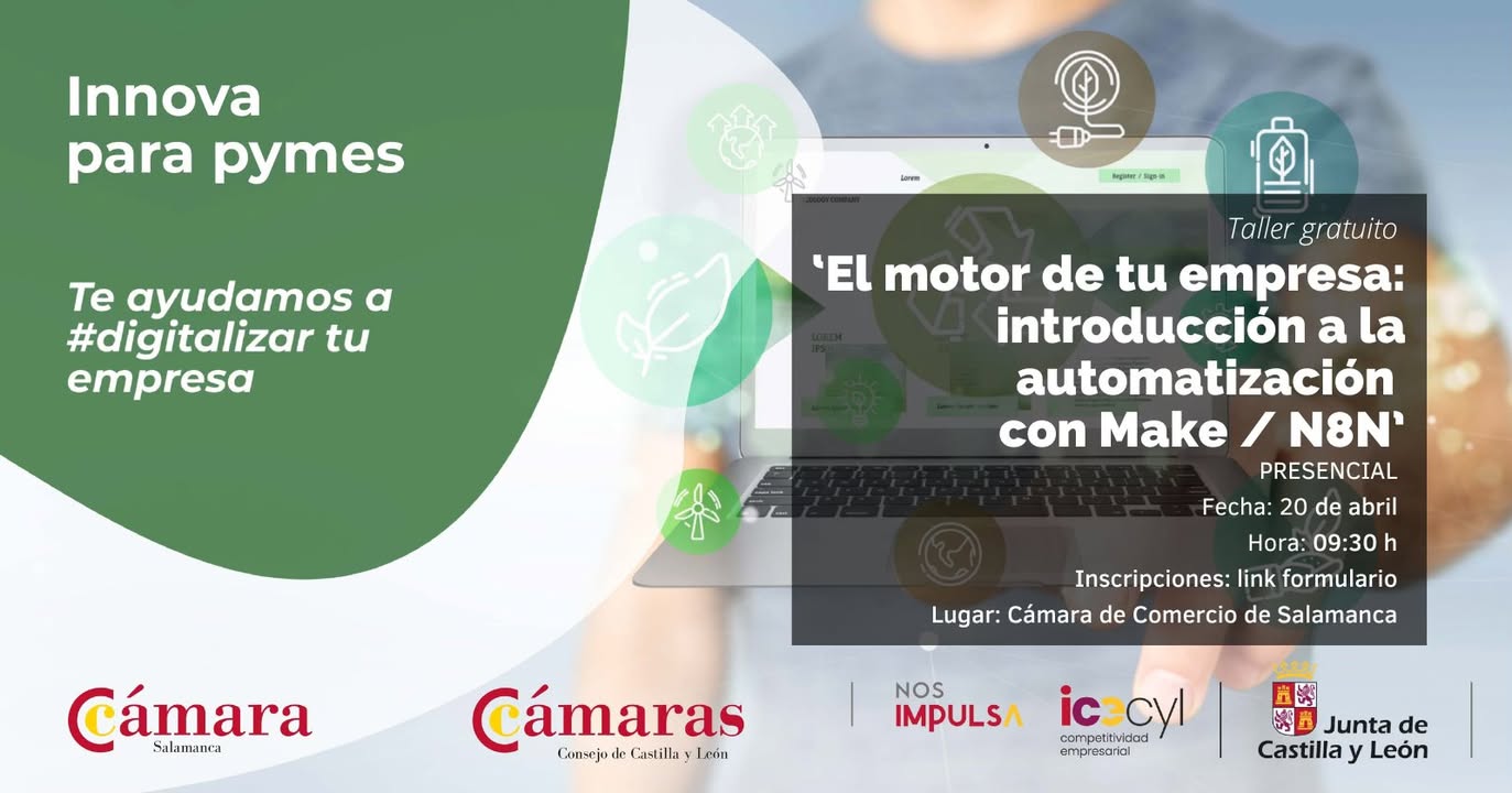 Cartel del taller sobre automatización para empresas en Salamanca