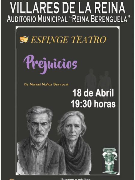 Cartel de la obra teatral Prejuicios en el Auditorio Municipal