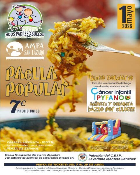 Plato de paella en evento solidario en Peñaranda