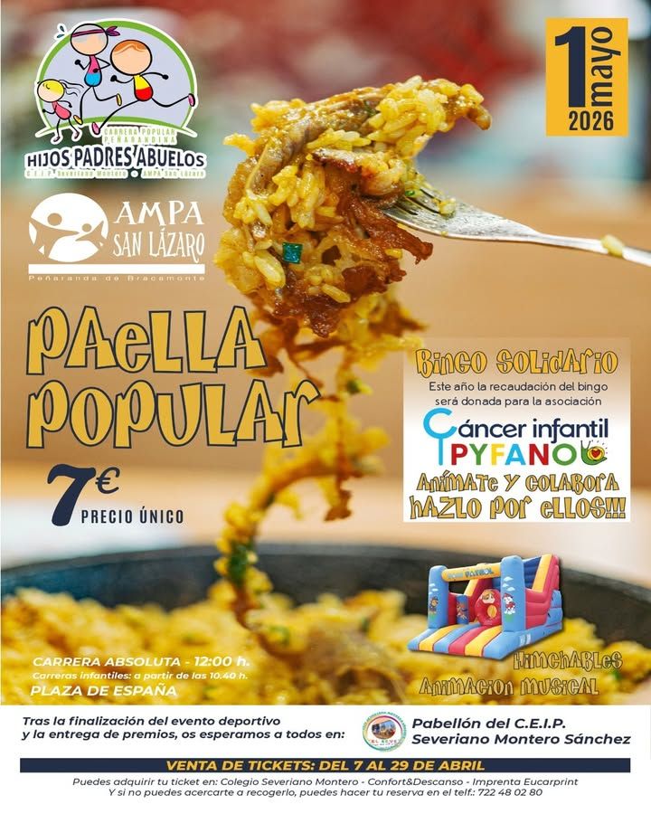 Plato de paella en evento solidario en Peñaranda
