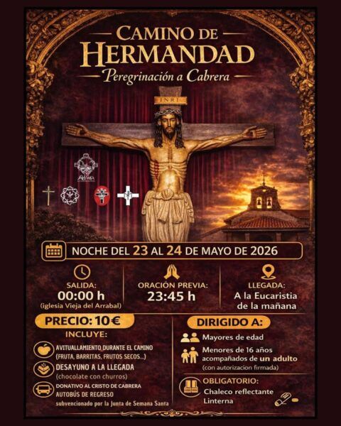 Cartel de la peregrinación nocturna hacia Cabrera en el Camino de Hermandad
