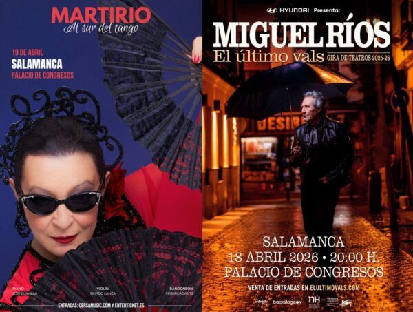 Carteles de Miguel Ríos y Martirio en el Palacio de Congresos de Salamanca