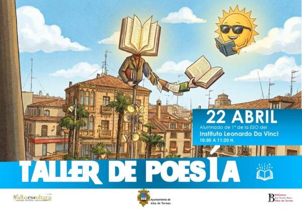Cartel del taller de poesía en la Feria del Libro de Alba de Tormes