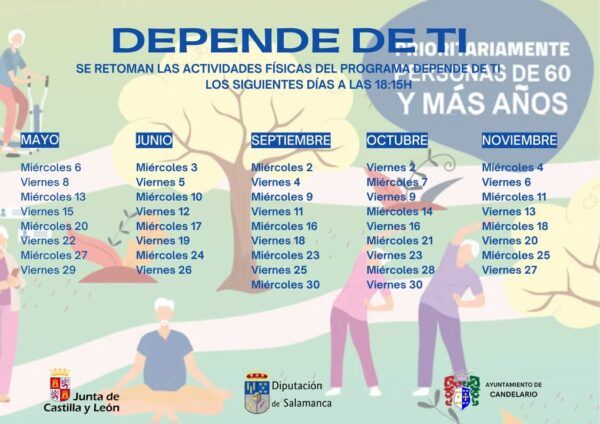 Cartel informativo sobre actividades del programa Depende de Ti
