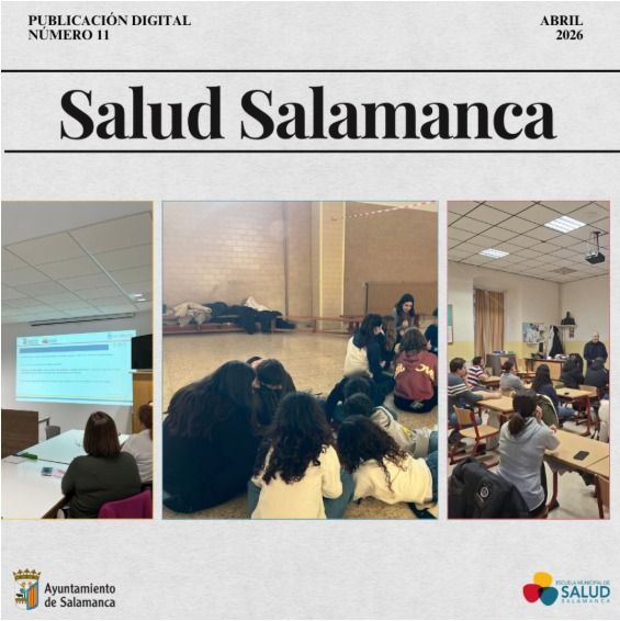 Portada de la revista digital Salud Salamanca número 11 con imágenes de actividades educativas.