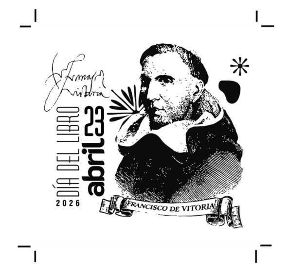 Sello conmemorativo del Día del Libro dedicado a Francisco de Vitoria