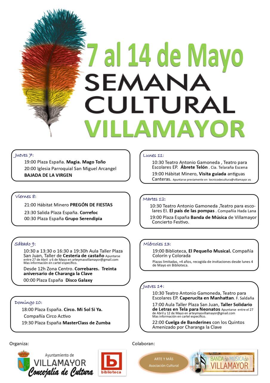 Cartel de la Semana Cultural de Villamayor con actividades y fechas