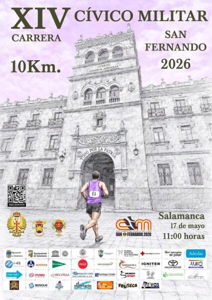 Participante corriendo en la XIV Carrera Cívico-Militar en Salamanca