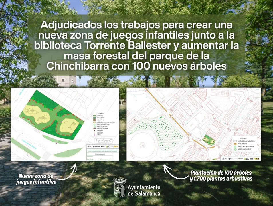 Nuevas instalaciones infantiles y reforestación en Salamanca