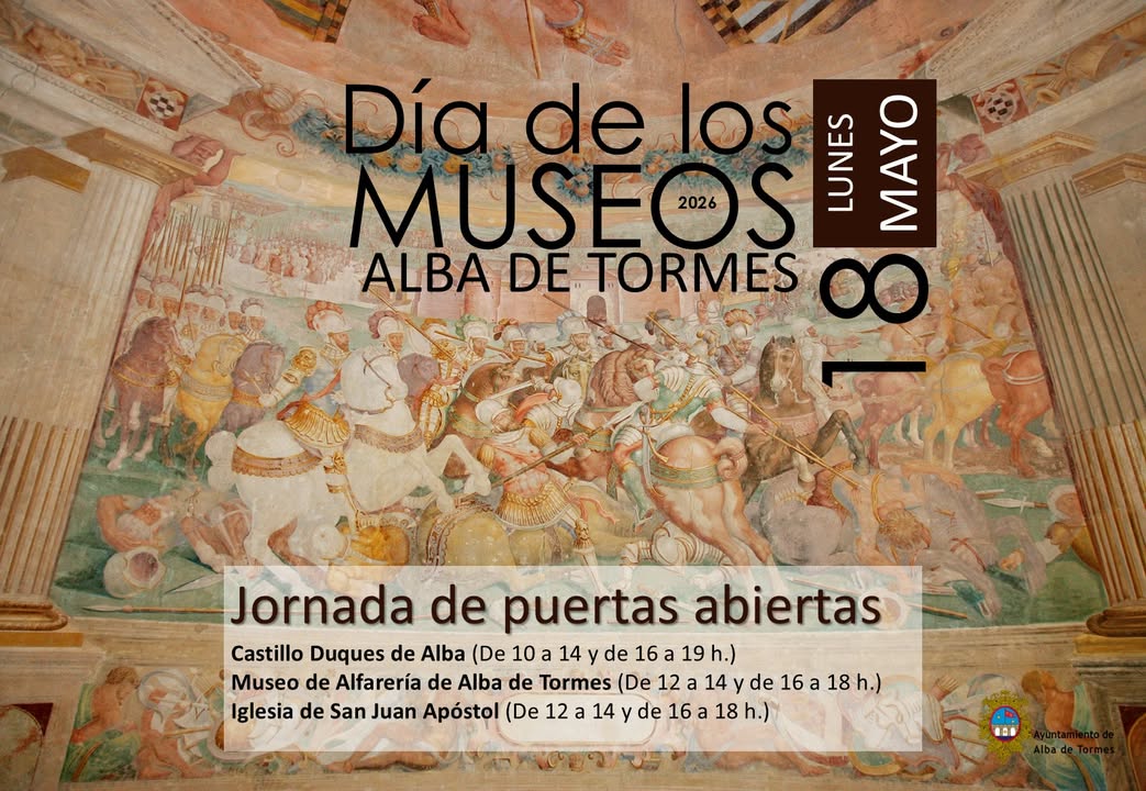 Cartel del Día de los Museos en Alba de Tormes con actividades y horarios