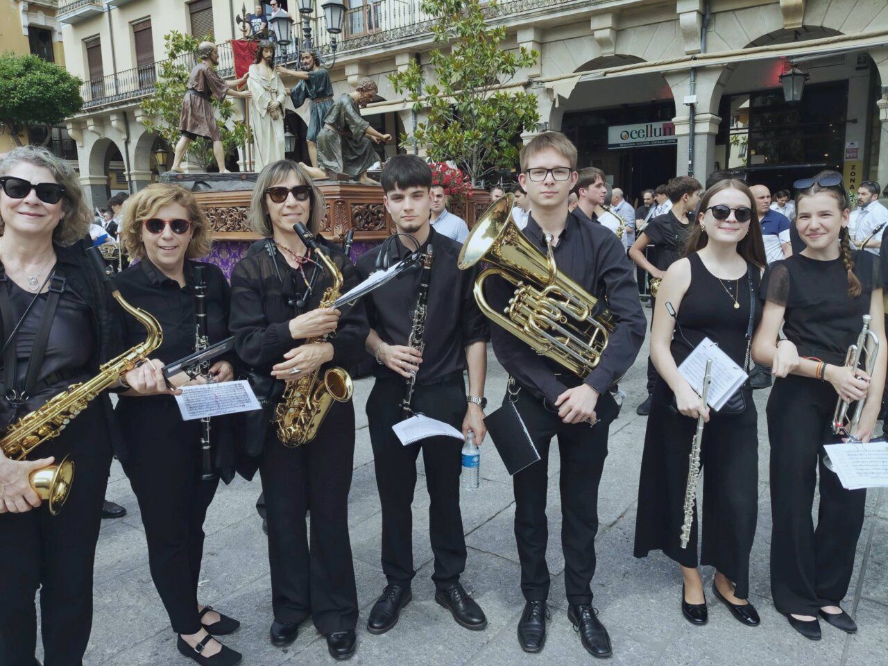 Integrantes de la Banda de Música de Villamayor en Zamora