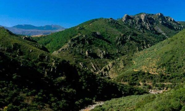 Vista panorámica de la Sierra de Quilamas con montañas y vegetación