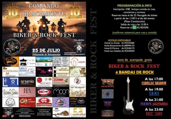 Cartel del Biker & Rock Fest en Peñaranda de Bracamonte con motos y bandas