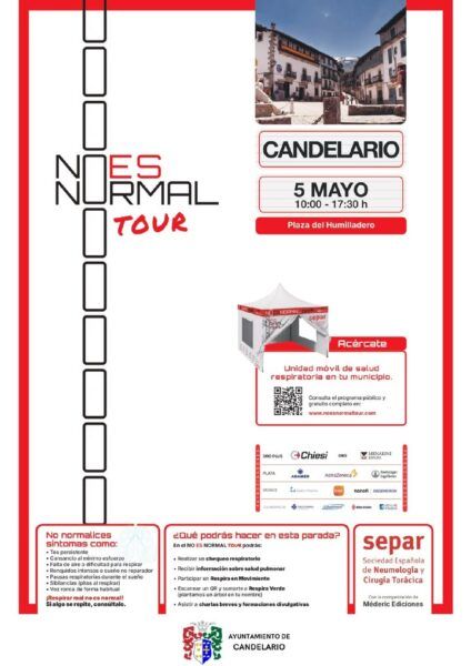 Cartel de campaña de detección de enfermedades respiratorias en la Plaza del Humilladero