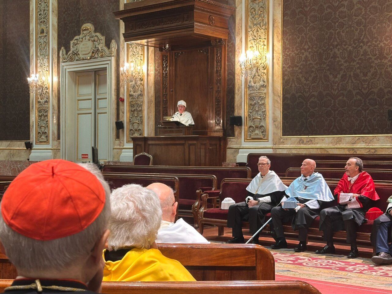 El profesor Gonzalo Tejerina durante su discurso en la Real Academia de Doctores de España