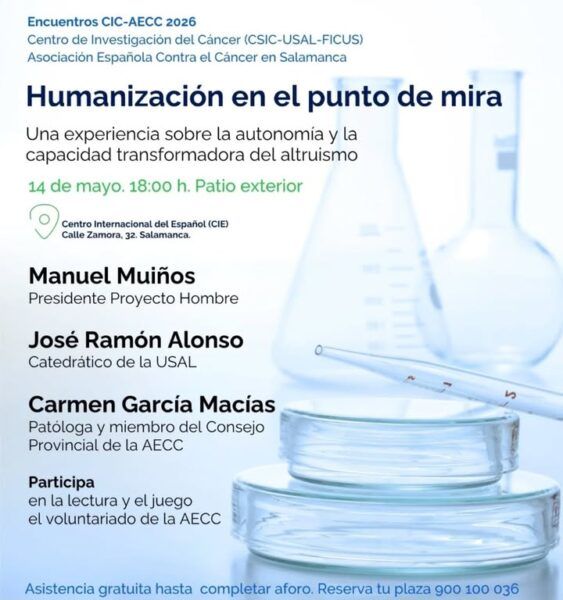 Cartel de la charla sobre humanización en el ciclo El Conocimiento Cura