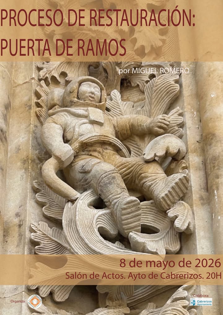 Cartel de charla sobre restauración de la Puerta de Ramos en Cabrerizos